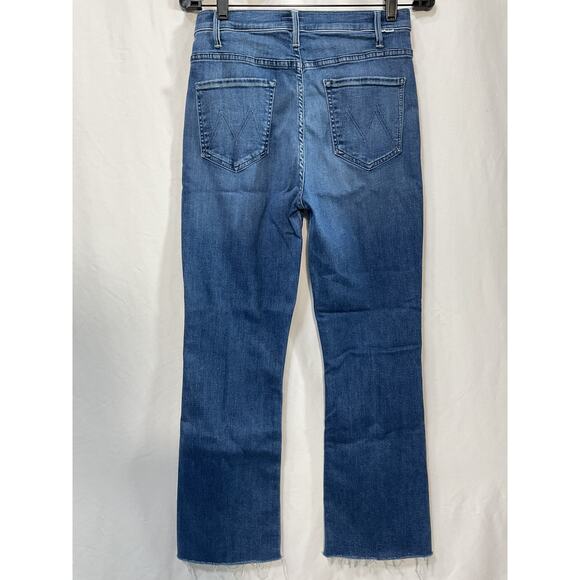 Mother 'The Hustler' Blue Cotton Fray Ankle Bootcut Denim Jean Size 29 - Picture 3 of 5